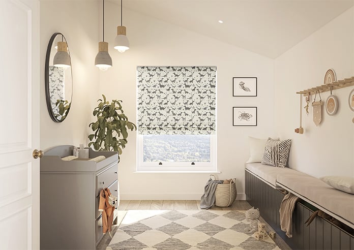 Dino Land, Fossil Grey - Motorised Roman Blind - Image 8